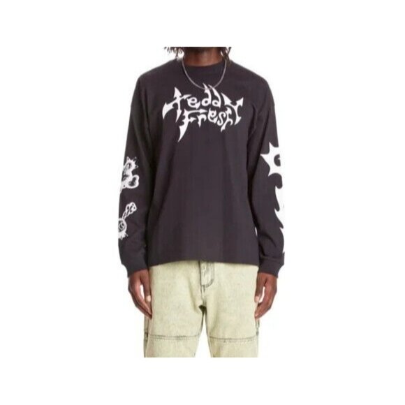 Teddy Fresh Heavy Metal Long Sleeve Tee Size XS Black Unisex Graphic Print NWOT - Picture 6 of 11